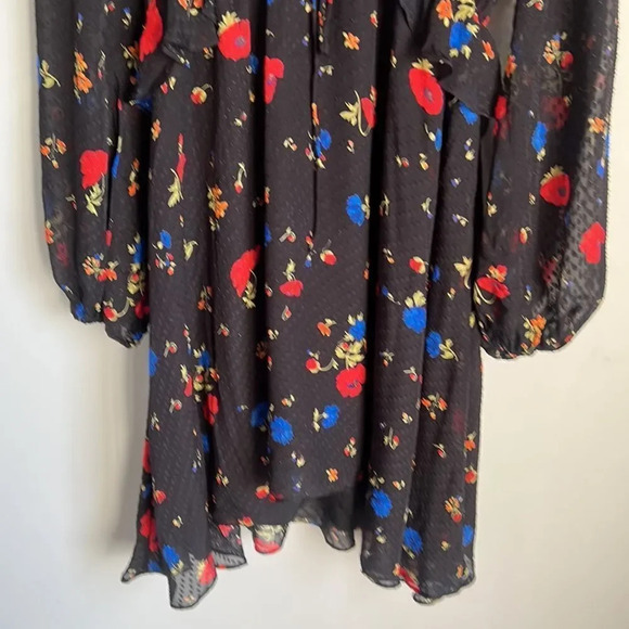 The Kooples Paris Black Daydream Flowers Silk Mini Dress Size 0 - Picture 6 of 13